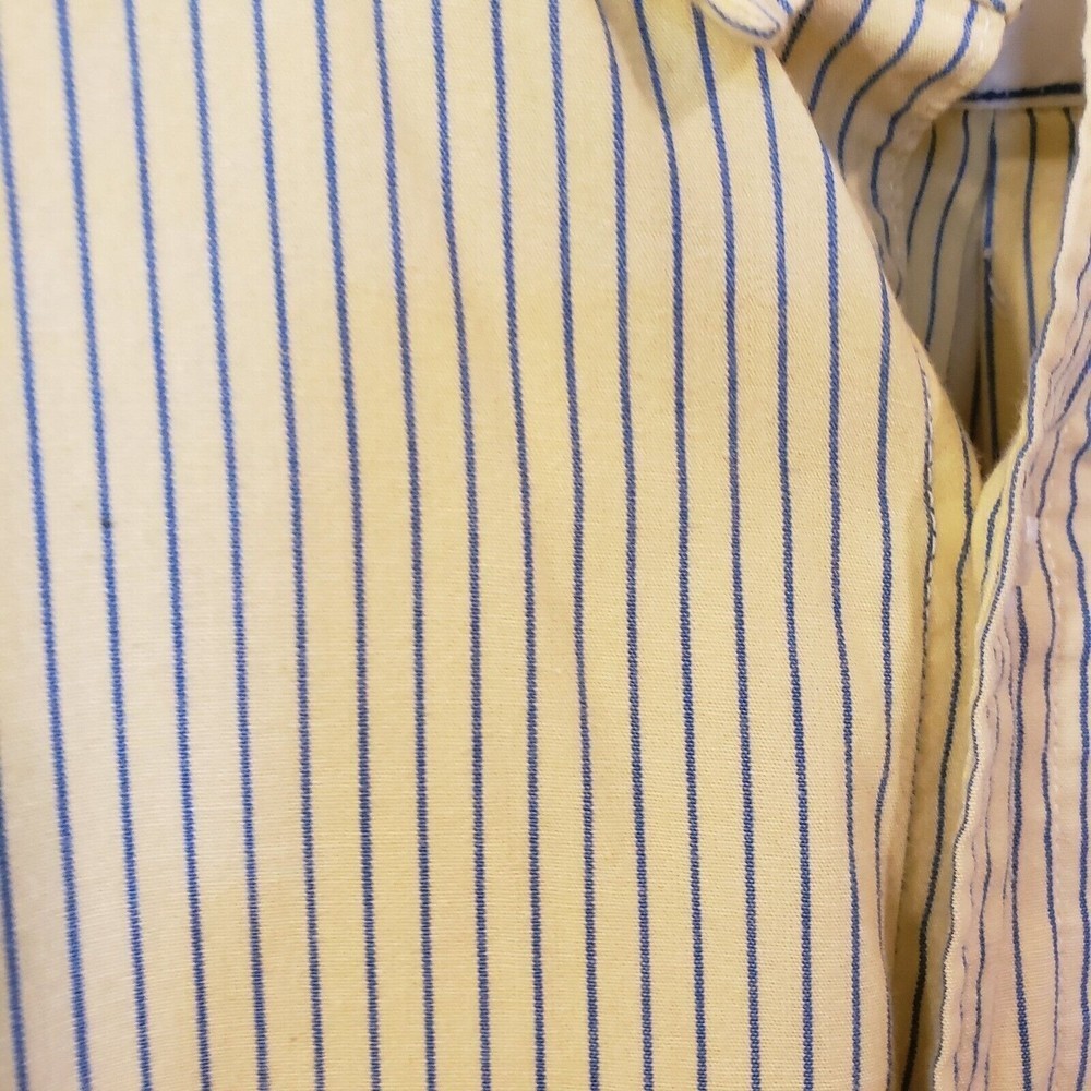 AMERICAN Eagle Outfitters Men's Button Down Yellow Blue Striped Shirt Sz XL Slim - Picture 2 of 4